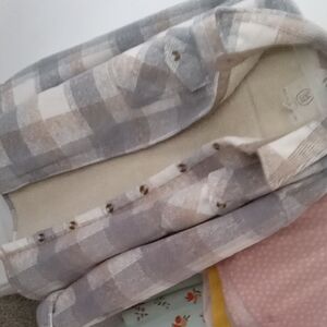 Sage Plaid Sherpa-Lined Jacket EUC